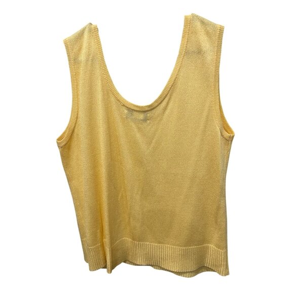 Vintage San Remo Yellow Sleeveless Knit Tank Top By Laura Knits - Picture 2 of 7